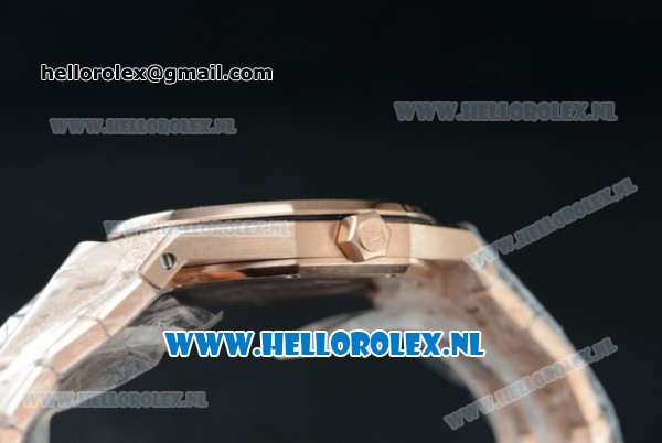 Audemars Piguet Royal Oak Swiss Quartz Rose Gold Case with White Dial and Rose Gold Bracelet (EF) - Click Image to Close